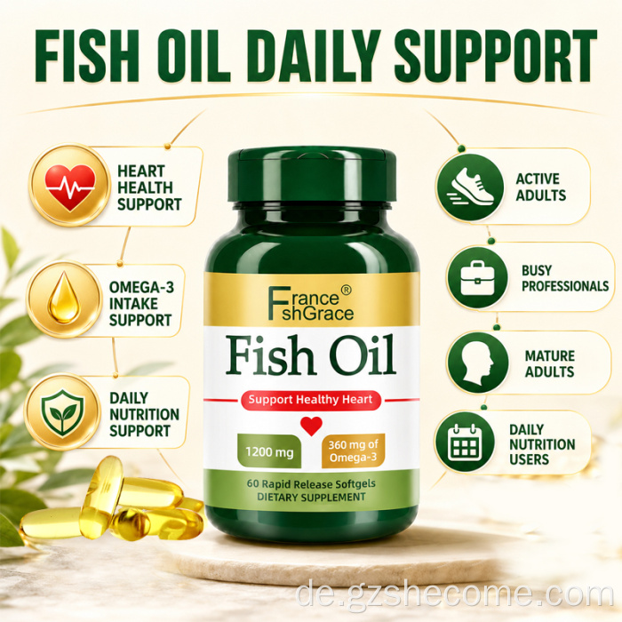 Shecome Fischöl-Kapseln unterstützen das Herz mit Omega 3